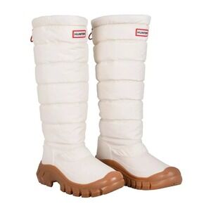 NEW HUNTER "Intrepid Tall Snow Boot" Women sz 7 Waterproof Puffer (White Willow)